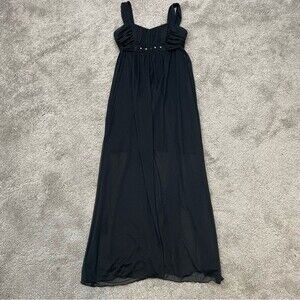 Connected Apparel Black Dress With Sheer Long Overlay Size 4P